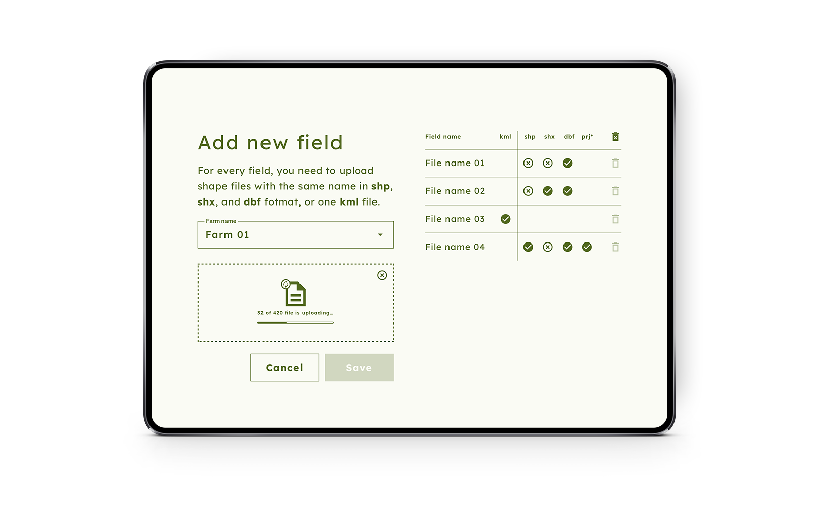 FARM42 tablet interface
